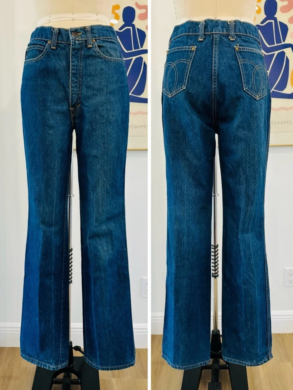 Vintage 70’s Classic High-Rise Straight Leg Jeans - Picture 2 of 16